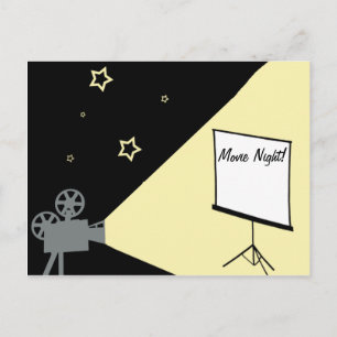 Cartão Postal noite de cinema sob as estrelas