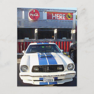 Cartão Postal Noite de Cruzeiros de Carros Clássicos no Lanchone