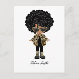 Cartão Postal Noite de Moda das Meninas