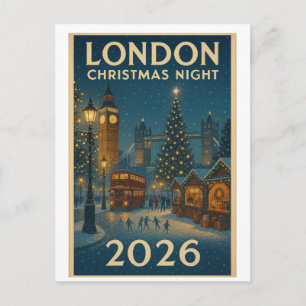 Cartão Postal Noite de Natal em Londres 2026
