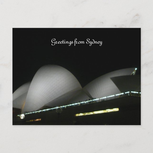 Cartão Postal noite de ópera da sydney (Frente)