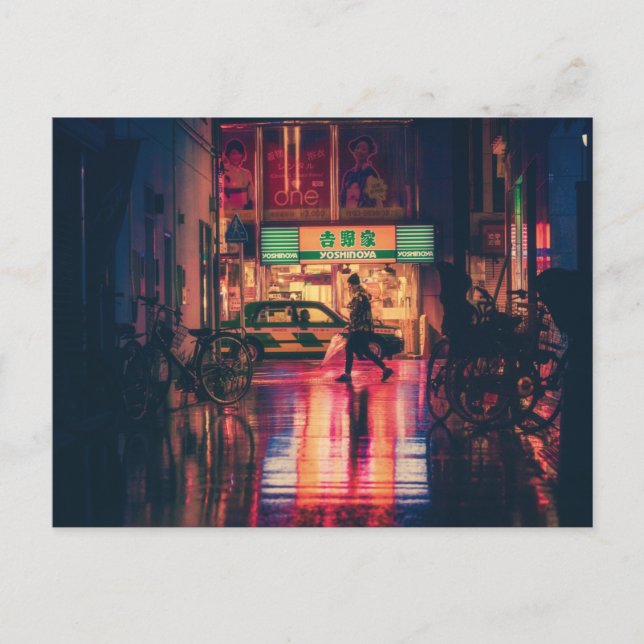 Cartão Postal Noite de Osaka no Japão (Frente)