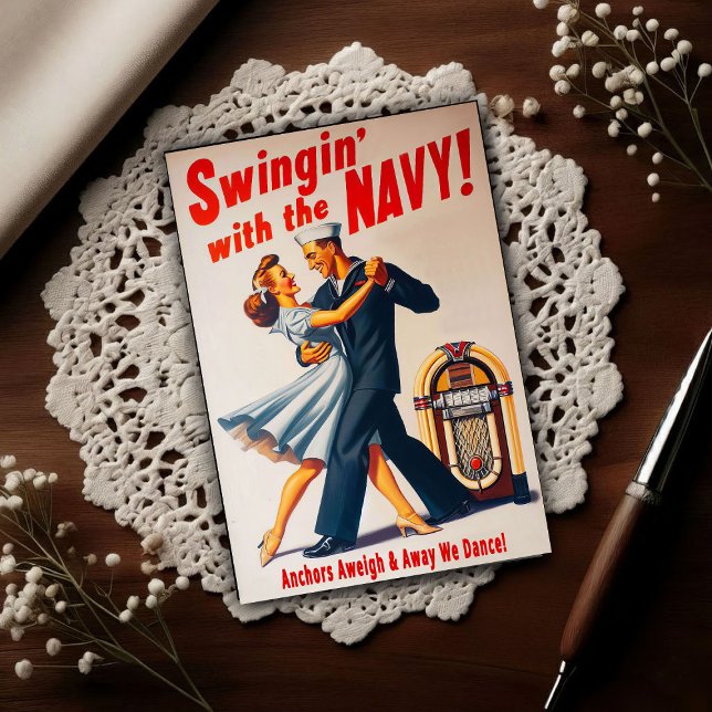 Cartão Postal Noite de Prazer do Swing Naval (Criador carregado)