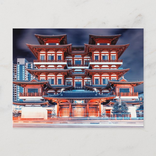 Cartão Postal Noite de Singapura (Frente)