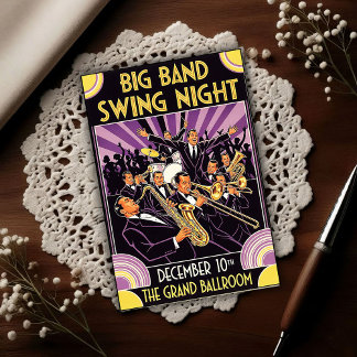 Cartão Postal Noite de Swing da Big Band do Grand Ballroom Vinta