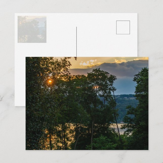 Cartão Postal Noite de Verão do Rio Hudson (Frente/Verso)