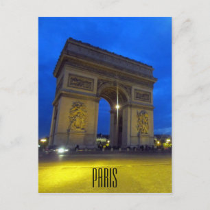Cartão Postal noite do arco de triomphe