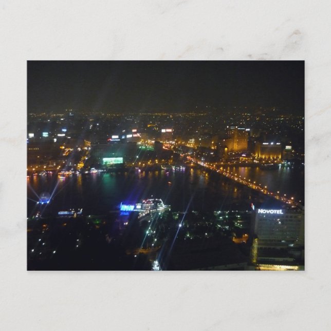 Cartão Postal noite do rio nilo do cairo (Frente)
