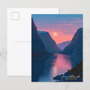 Cartão Postal Noite em Fiordland Nova Zelândia Viagem
