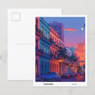 Cartão Postal Noite em Havana Cuba Viagem