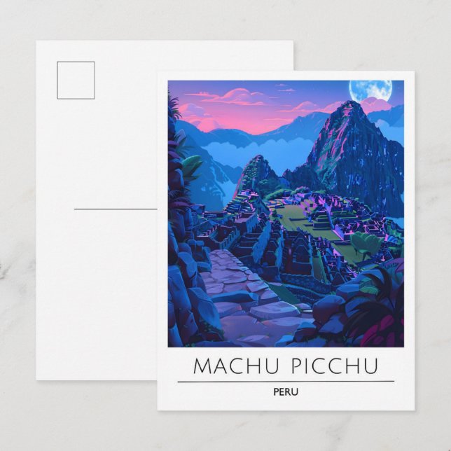 Cartão Postal Noite em Machu Picchu Peru Viagem (Frente/Verso)
