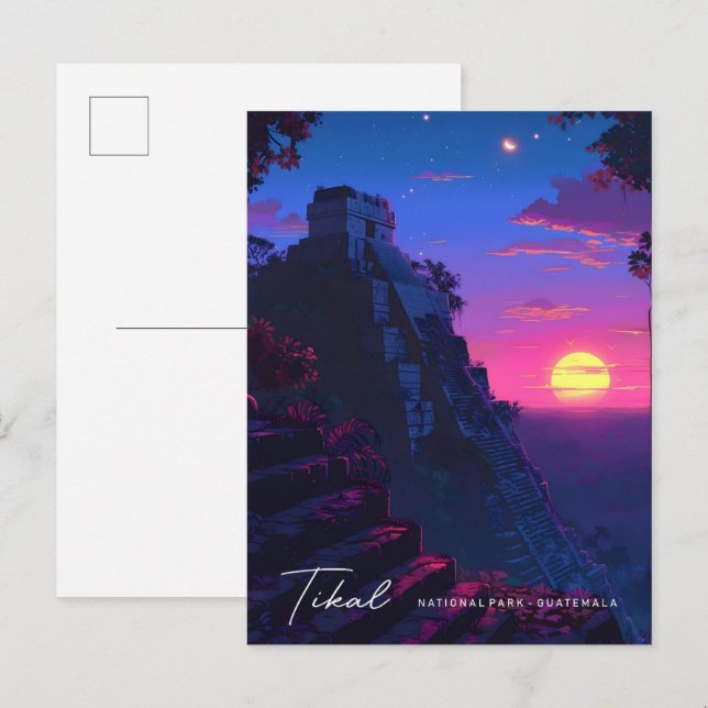 Cartão Postal Noite em Tikal National Park Guatemala Viagem (Frente/Verso)
