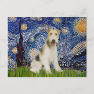 Cartão Postal Noite Estrelada - Fox Terrier de Arame (M)