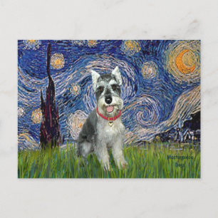 Cartão Postal Noite Estrelada - Schnauzer #8