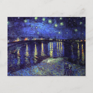 Cartão Postal noite estrelada sobre o rinoceronte 1890