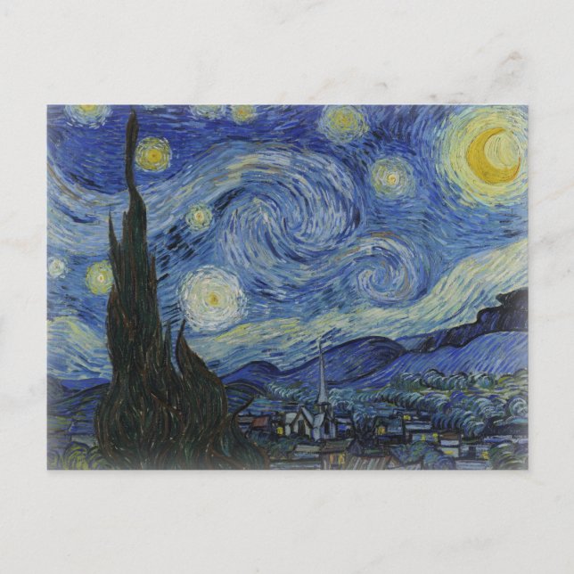 Cartão Postal Noite estrelado de Van Gogh (Frente)
