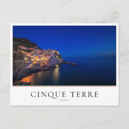 Cartão Postal Noite na cidade de Manarola, Cinque Terre, Italia