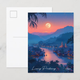 Cartão Postal Noite na Viagens vintage de Luang Prabang Laos