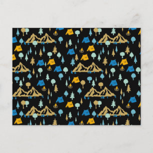 Cartão Postal Noite no Acampamento Florestal de Verão