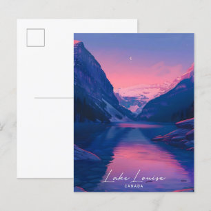 Cartão Postal Noite no lago Louise Canada Viagem