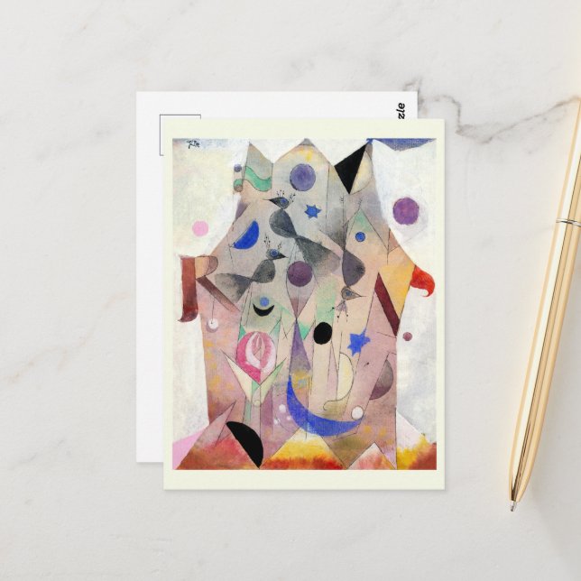 Cartão Postal Noites Persas por Paul Klee, Abstrato Art (Frente/Verso In Situ)