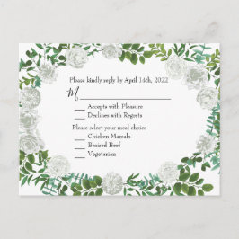 Cartão Postal Noiva de Rosa Floral Preto e Branco Casamento