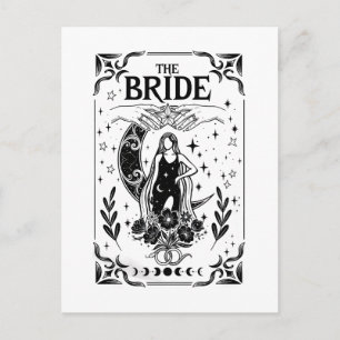 Cartão Postal Noiva de Solteira Bruxa Coven Casamento Gótico
