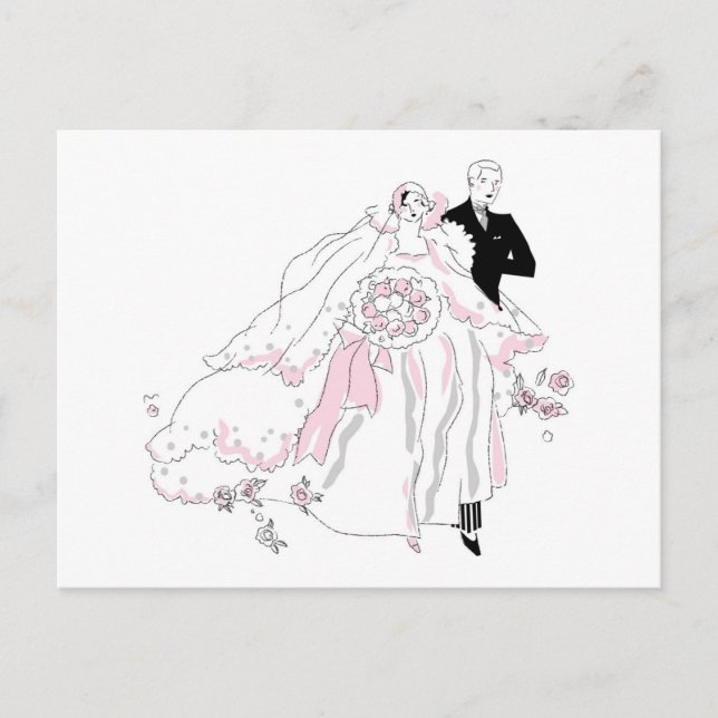 Cartão Postal Noiva e 1920 (Frente)