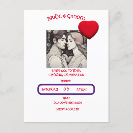 CARTÃO POSTAL NOIVA E NOIVO