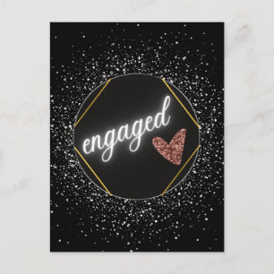 Cartão Postal Noiva Glam Black e Silver    