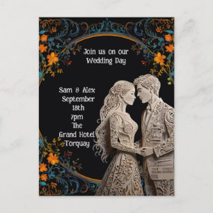 Cartão Postal Noiva & Noivo Casamento Personalizado 