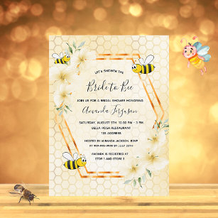 Cartão Postal Noiva para o chá de panela de mel das abelhas