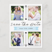 Noivado de Casamento Moderno 4 Foto Save the Date