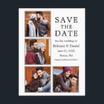 Cartão Postal Noivado de Foto Moderno 4 Salve a Data<br><div class="desc">Anúncio de Noivado de Foto Simples e Moderno com 4 Casais Salve O Cartão-Postal De Data</div>