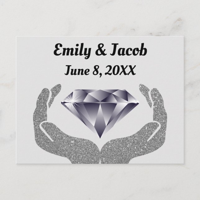 Cartão Postal Noivado Mãos de Diamante (Frente)