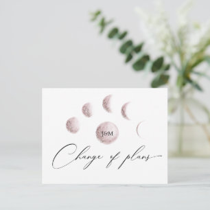 Cartão Postal Noivado Mystic Moon Blush Pink Mudança de Planos C