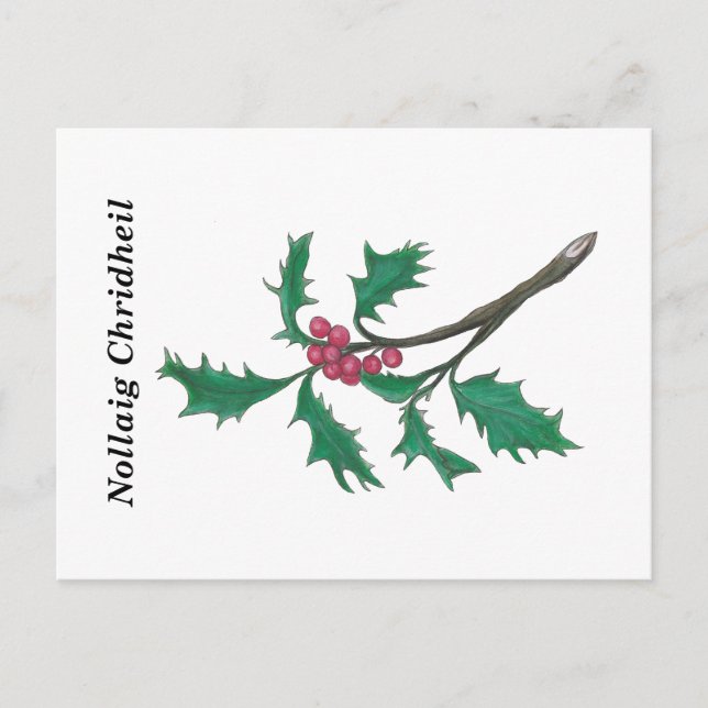 Cartão Postal Nollaig Chridheil (Feliz Natal em Gaélico) (Frente)