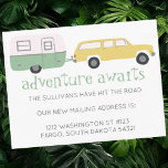Cartão Postal NOMAD Novo Endereço de Correio Direcional ADVENTUR<br><div class="desc">Confira este trailer de campista giro com a mensagem "ADVENTURE AWAITS". Perfeito para alertar os amigos e a família do seu novo endereço de correio quando você for para a estrada. Você sempre pode editar e adicionar seu próprio texto. Avise-me se você quiser que algo seja feito sob medida. E...</div>