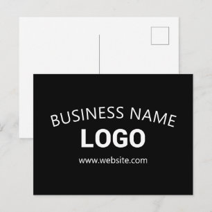 Cartão Postal Nome Comercial Editável, Site & Logotipo Carregado