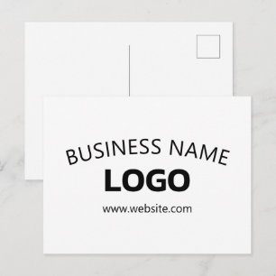 Cartão Postal Nome Comercial Editável, Site & Logotipo Carregado