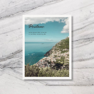 Cartão Postal Nome da Cidade de Viagem Script Retro Foto Branco