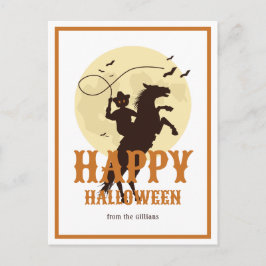 Cartão Postal nome da família feliz halloween