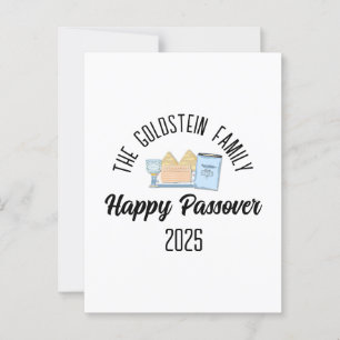 Cartão Postal Nome da Família Personalizada da Passover