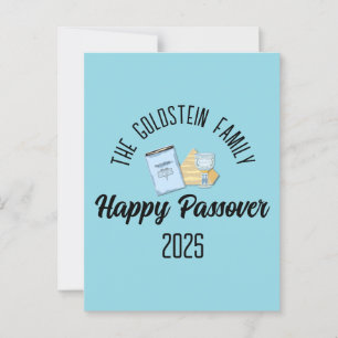 Cartão Postal Nome da Família Personalizada da Passover
