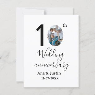 Cartão Postal nome da foto do 10º aniversário de casamento em le