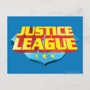 Cartão Postal Nome da Liga da Justiça e Logotipo de Blindagem