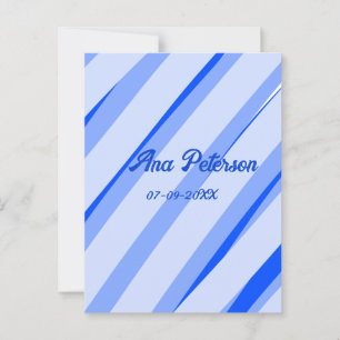 Cartão Postal Nome de adição de pasta azul data boho retro linha