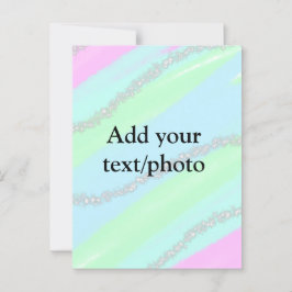 Cartão Postal Nome de adição do pastel cintilante verde-rosa azu