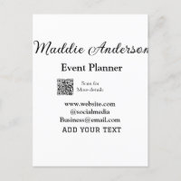 Nome de adição do planejador de eventos QR detalhe