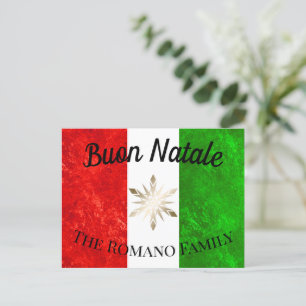 Cartão Postal Nome de Família Italiano Bandeira de Buon Natale N